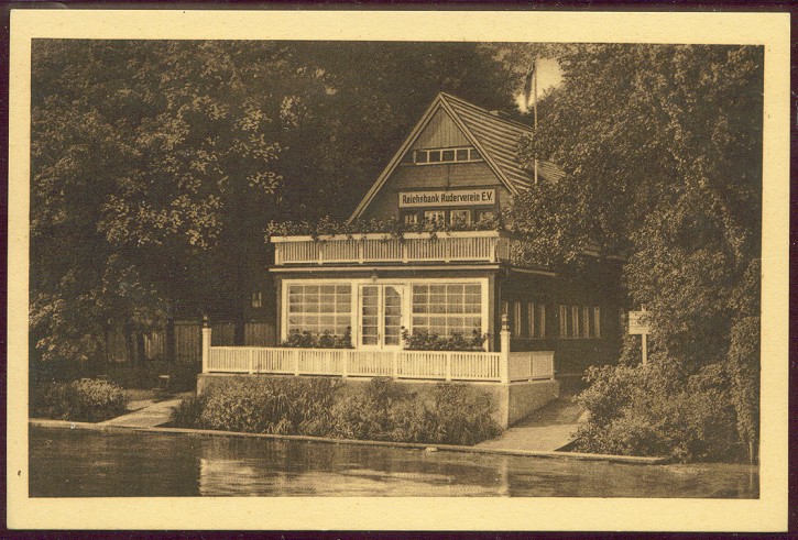 pc ger berlin reichsbank rv photo sepia of boathouse