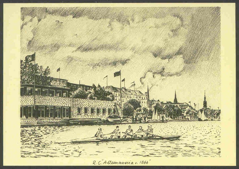pc ger hamburg rc allemannia drawing of boathouse with 4 in foreground 