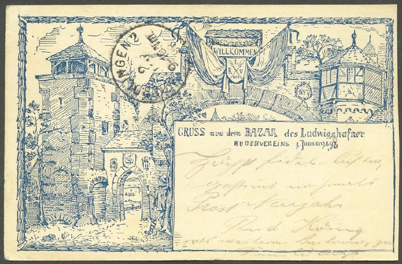 pc ger ludwigshafener rv gruss aus dem bazar 1. januar 1897 pu 1898