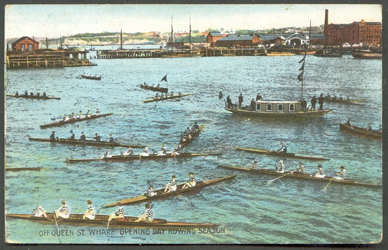 pc nzl queen st. wharf opening day rowing season pu 1913 assembly of boats 