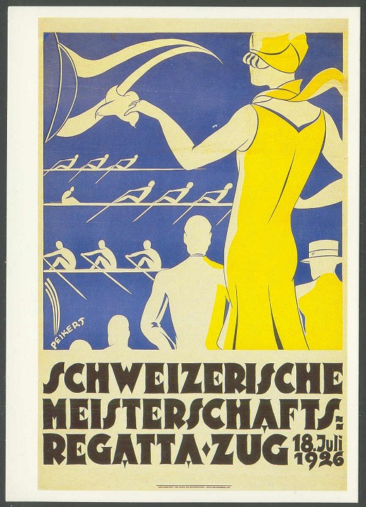 pc sui 1986 reprint of poster sui 1926 swiss championships regatta zug july 18th