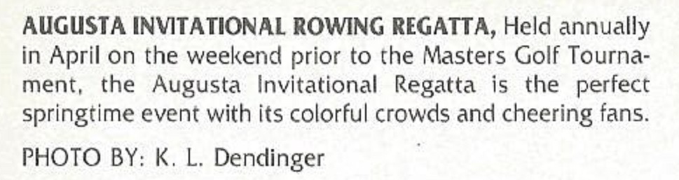 PC USA Augusta Invitational Rowing Regatta detail on back