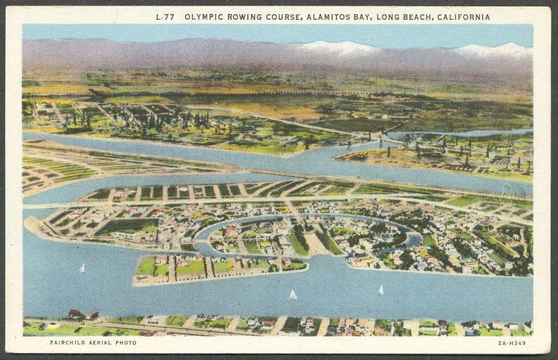 pc usa 1932 og los angeles olympic rowing course alamitos bay long beach aerial photo 
