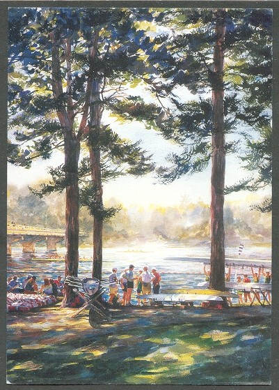 pc usa 1996 lake lanier the olympic rowing venue painting by john gable