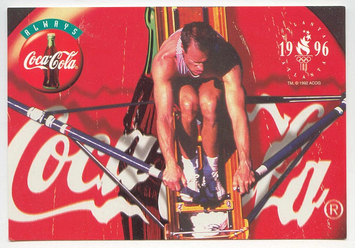pc usa 1996 coca cola ad bird s eye view of single sculler 