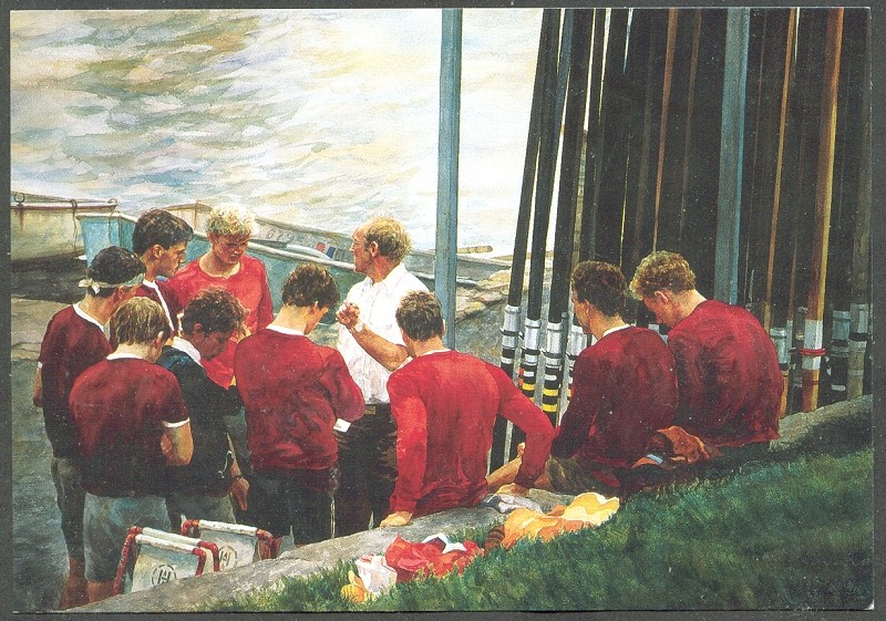 pc usa the harvard university crew boston painting by john gable
