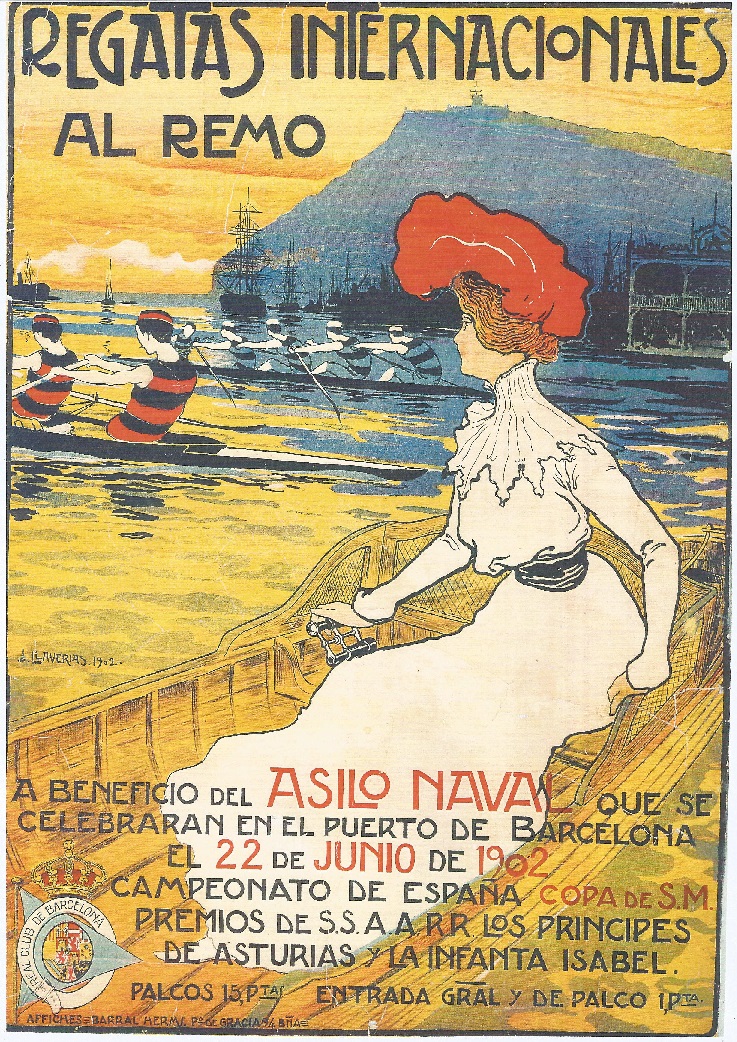 Poster ESP 1902 Spanish national championships and international regatta at Barcelona