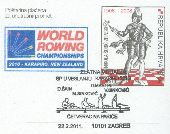 pm cro 2011 febr. 22nd zagreb gold medal for m4x cro at wrc lake karapiro 2010