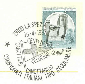 pm ita 1983 apr. 16th la spezia centenario canottieri velocior campionati itaniani tipo regolam.re