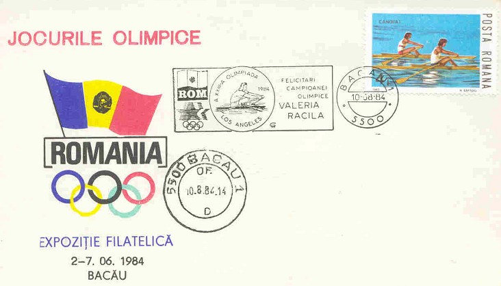 pm rom 1984 aug. 10th bacau og los angeles felicitari campionei olimpice valeria racila 