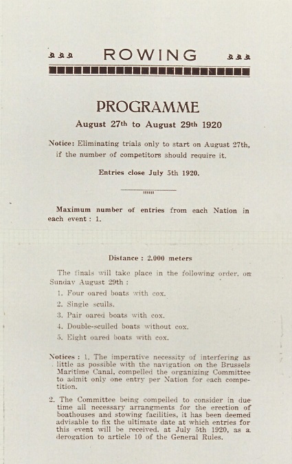 Program BEL 1920 OG Antwerp II
