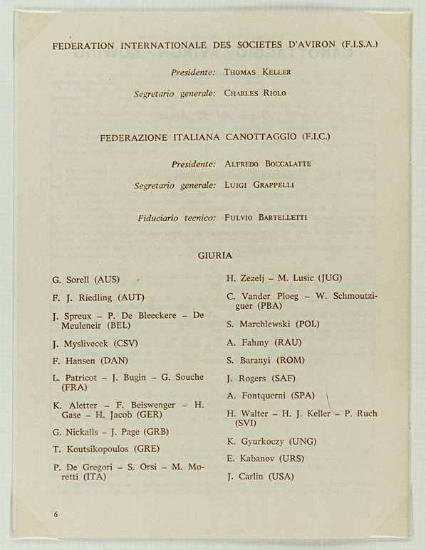 Program ITA 1960 OG Rome Canottaggio No. 2 Aug. 31st page 6 Coll. E