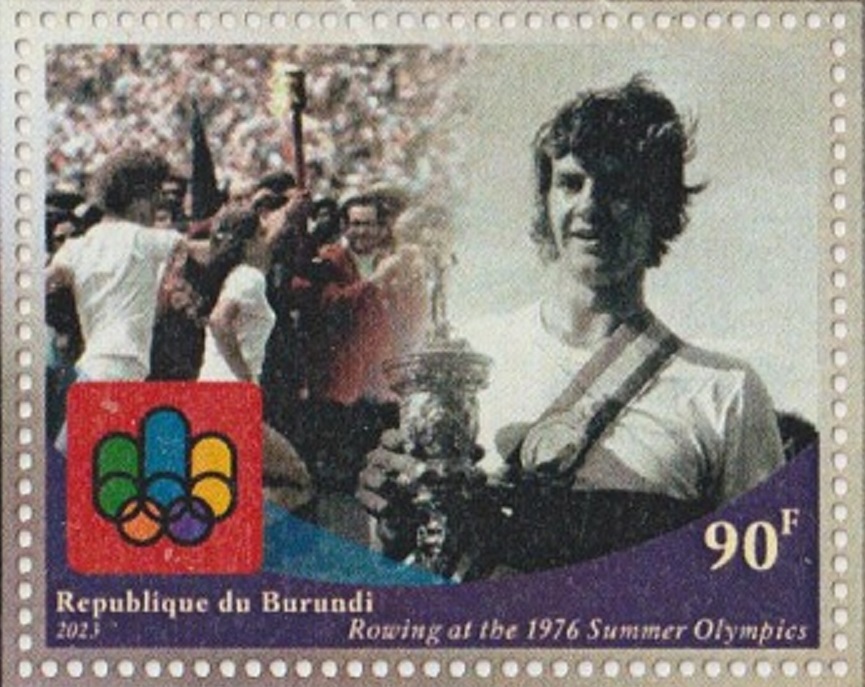 Stamp BDI 2023 unauthorized issue OG Montreal 1976 M1X silver medal winner Peter Michael Kolbe GERI