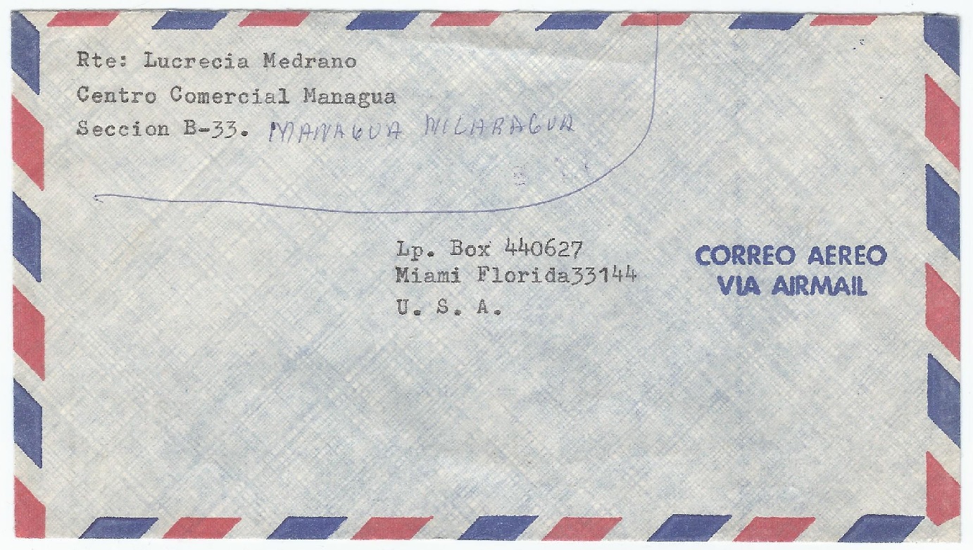 stamp nic 1976 90 c on air mail cover to usa front