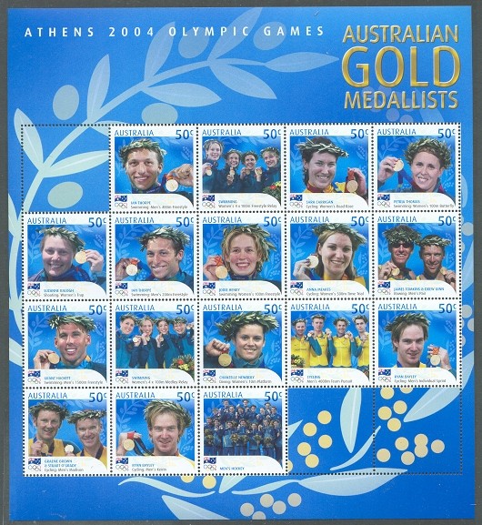 stamp aus 2004 og athens ms australian gold medal winners