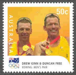 stamp aus 2008 aug. 18th mi 3057 ii og beijing gold medal winners drew ginn duncan free m2 
