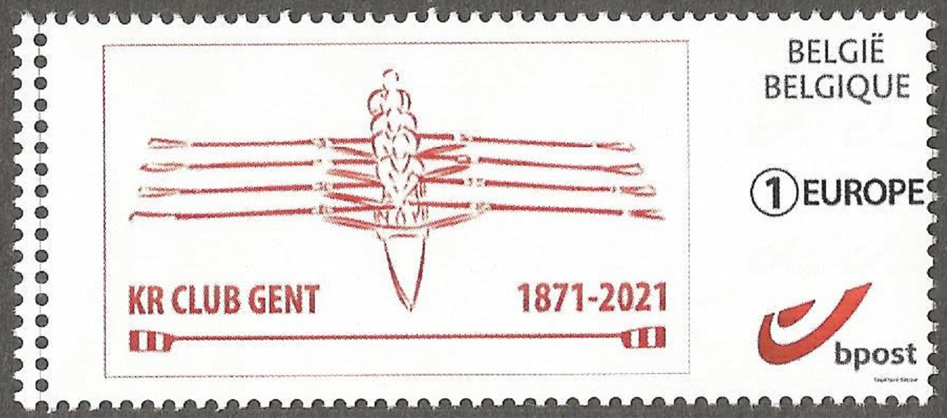 Stamp BEL 2020 Dec. personalized Ghent Koninklijke Roeivereiniging Club 1871 2021 postage for Europe