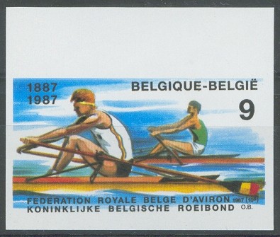 stamp bel 1987 sept. 5th 100th anniversary of belgian rowing federation mi 2311 imperforated