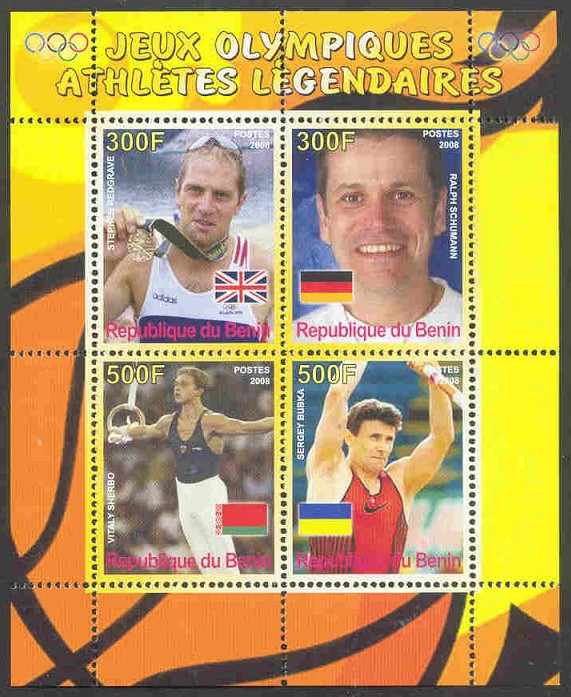 stamp ben 2008 jeux olympiques athletes legendaires ms with steve redgrave