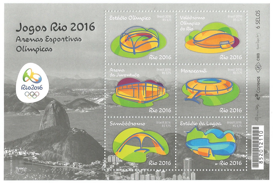 Stamp BRA 2016 MS OG Rio de Janeiro Olympic venues