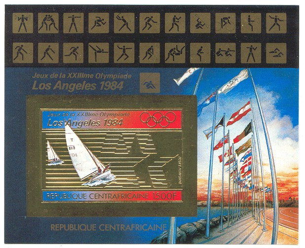 stamp caf 1982 july 24th ss og los angeles yachting imperforated mi bl. 200 b pictogram in margin 