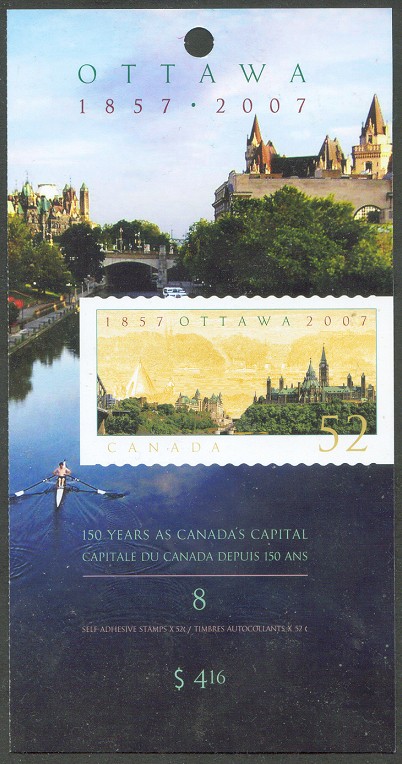 stamp can 2007 may 3rd ottawa booklet cover mi mh 0 340 single sculler 