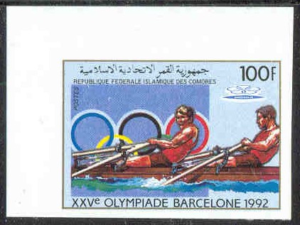 stamp com 1988 apr. 18th og barcelona mi 826 b imperforated 2x 