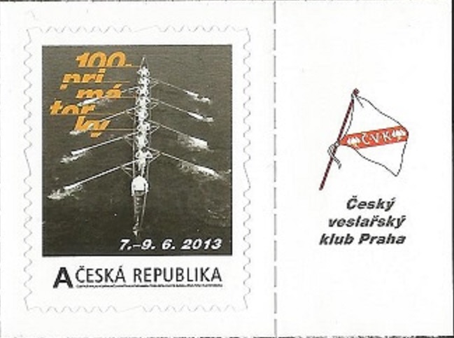 Stamp CZE 2013 Regatta Prague with tab Cesky veslarsky klub Praha