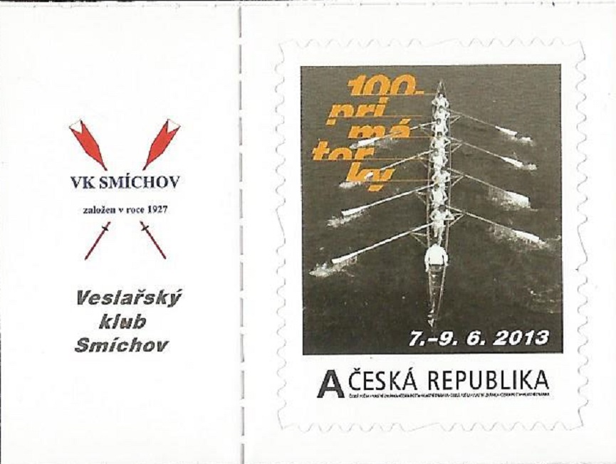 Stamp CZE 2013 Regatta Prague with tab Veslarsky klub Smichov 