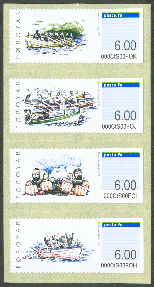stamp den faroer 2010 sept. 20th mi 9 12 from vending machine set