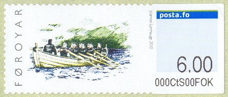 stamp den faroer islands 2010 sept. 20th mi 9 self adhesive cutter crew 