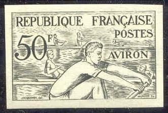 stamp fra 1953 nov. 28th french medal winners at og helsinki 1952 mi 982 imperforated proof grey black colour