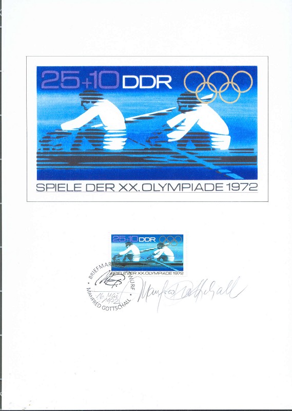 stamp gdr 1972 may 16th og munich mi 1756 designer s show page with signature