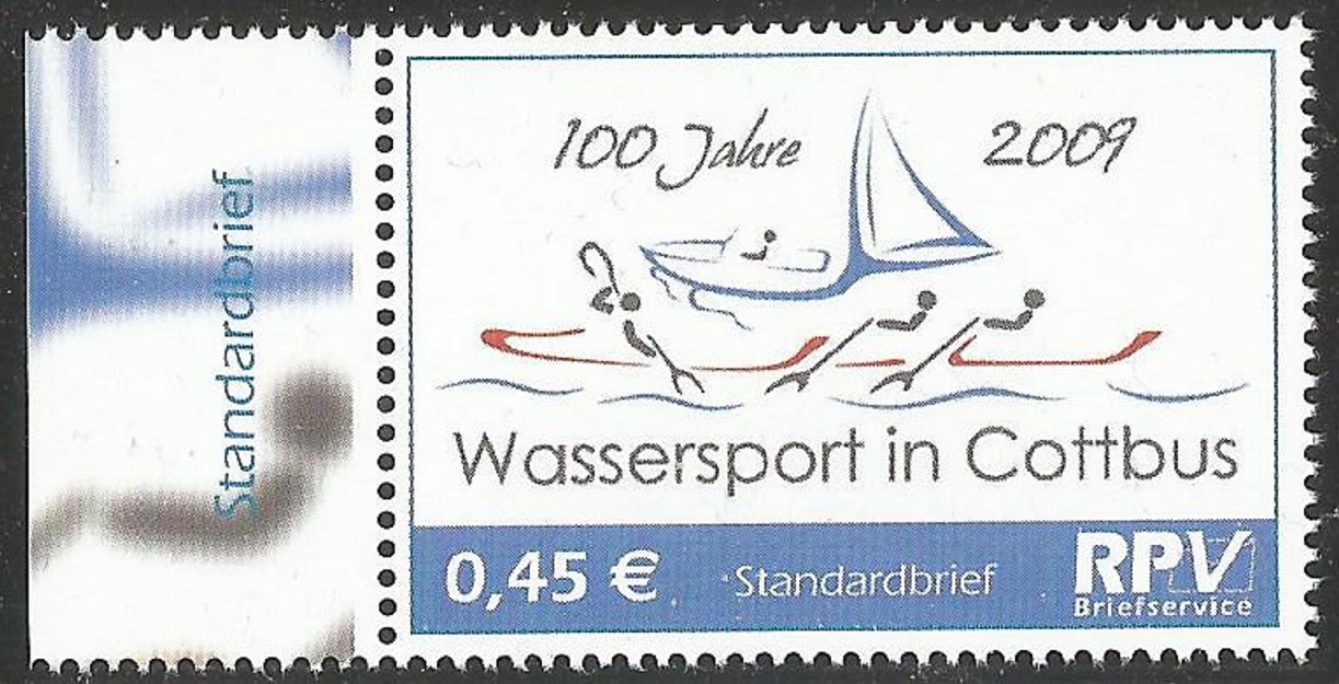 Stamp GER 2009 June 2nd RPV Briefservice 100 years watersport in Cottbus 