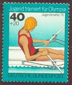 stamp ger 1976 apr. 6th mi 883 sculler