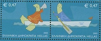 stamp gre 2003 may 9th mi 2168 69 og athens mascots