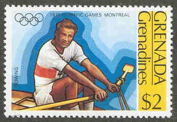 stamp grn grenadines 1976 july 1st og montreal mi 199 single sculler 
