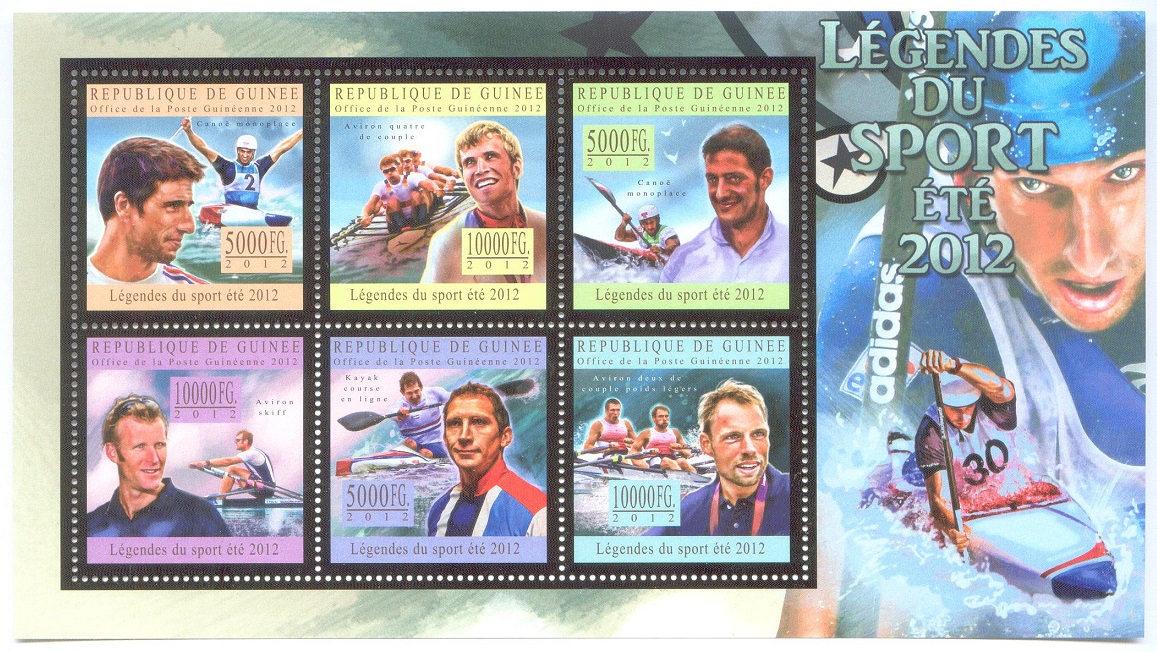 stamp gui 2012 dec. 17th ss lgendes du sport t 2012 perforated