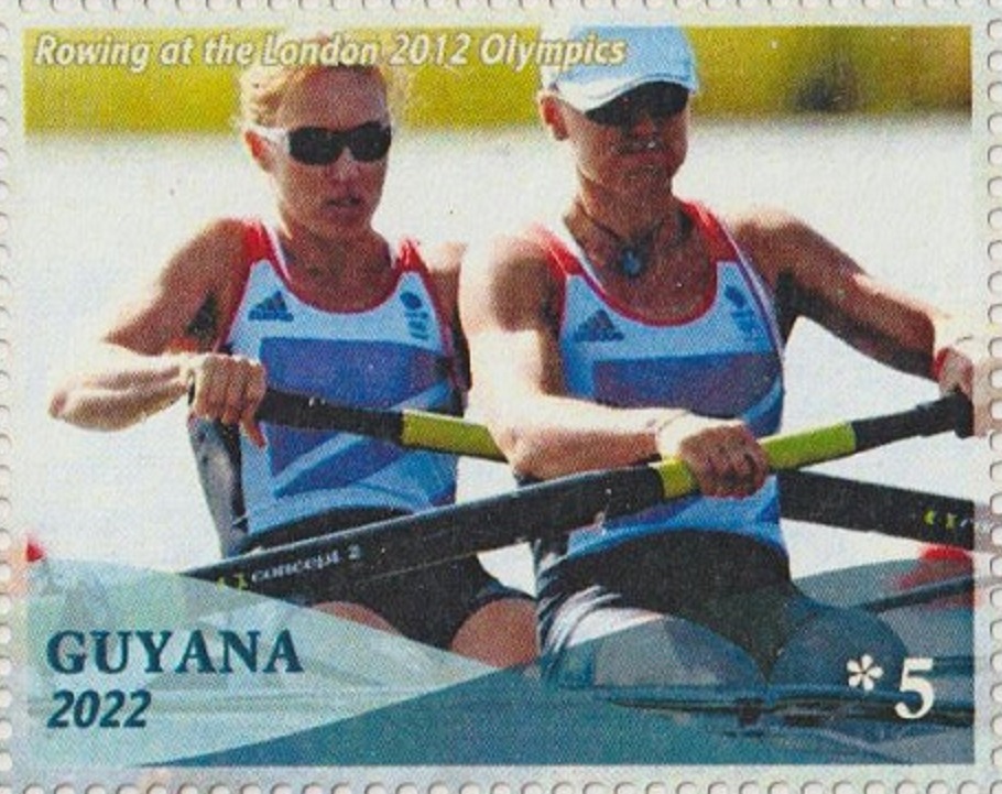 Stamp GUY 2022 unorthorized GBR W2 gold medal winners OG London 2012