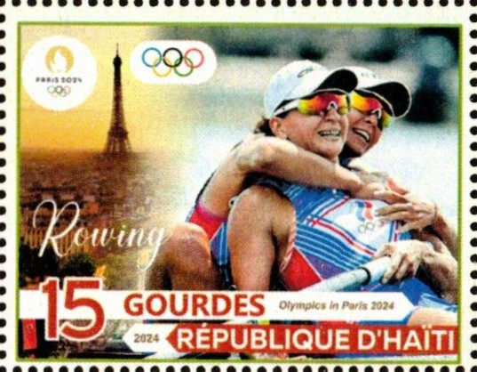 Stamp HAI 2024 OG Paris unauthorized issue Olympics in Paris 2024 W2 crew ROC celebrating 