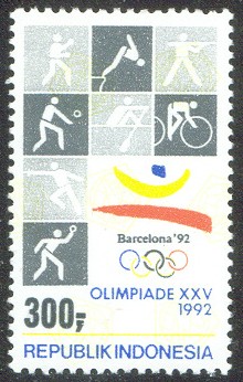 stamp ina 1992 june 1st og barcelona mi 1423 pictogram