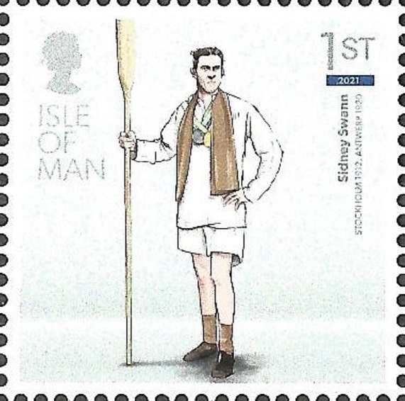 Stamp IOM 2021 July 15th Great British Athletes Sidney Swans