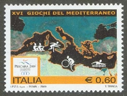 stamp ita 2009 may 5th mi 3293 mediterranean games pescara pictogram 