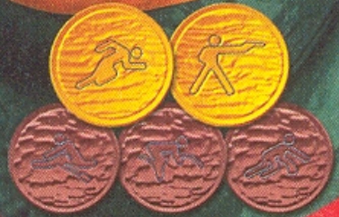 Stamp LTU 2000 Dec. 9th SS OG Sydney Mi Bl. 21 detail with Olympic pictogram No. 4 on bronze medal