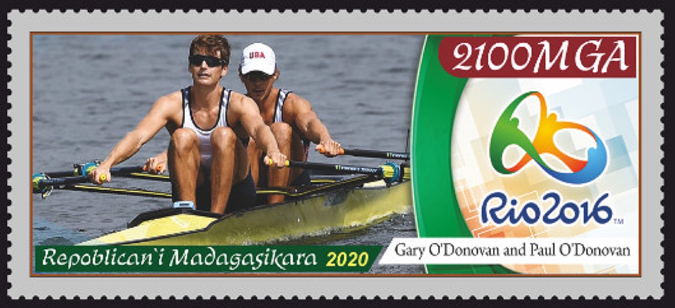 Stamp MAD 2020 OG Rio de Janweiro Gary Paul ODonovan IRL LW2X silver medal winners
