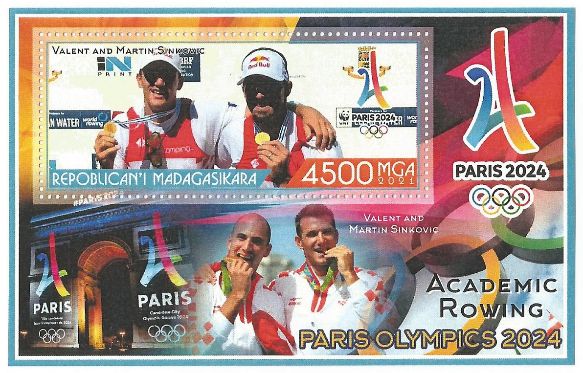 Stamp MAD 2021 SS unauthorized issue Valent Martin Sincovic CRO M2 gold medal winners OG Tokyo 2020