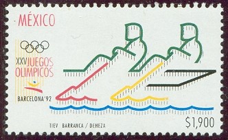 stamp mex 1992 july 30th og barcelona mi 2303 2x