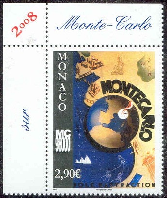 stamp mon 2008 jan. 3rd mi 2870 monte carlo two 4 