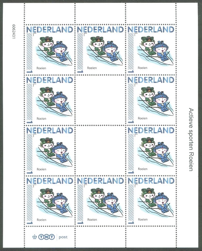 stamp ned 2010 ms active sporten roeien with 2x mascot og beijing personalized stamp for letters up to 20 g