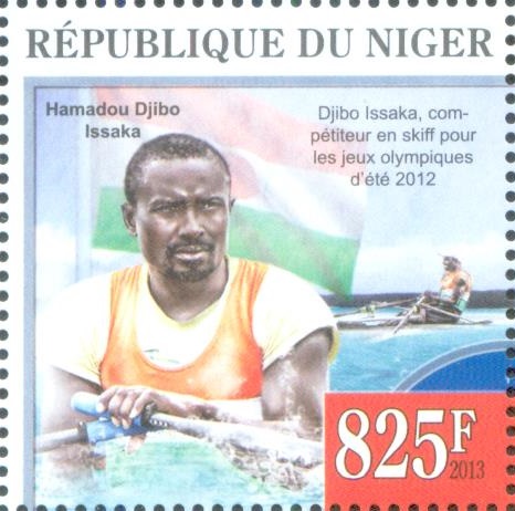 stamp nig 2013 a og london 2012 m1x competitor hamadou djibo issaka nig